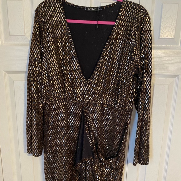 Boohoo Plus Dresses Womens Gold Dress Poshmark